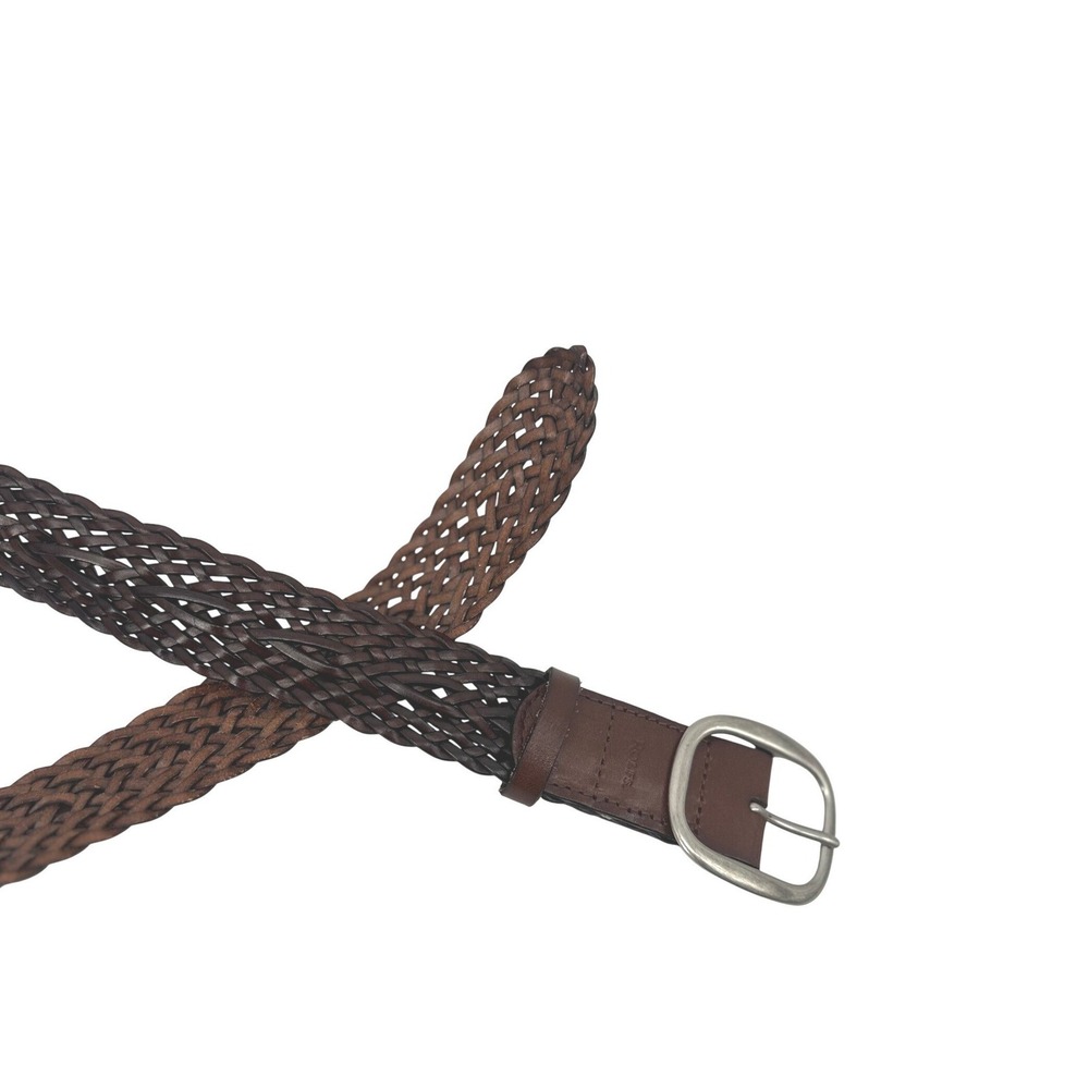 Rolfs Braided Belt Womens Large Brown Faux Leather Woven Boho Classic Casual